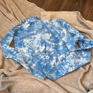 blue swim shirt